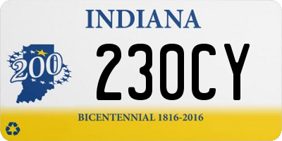 IN license plate 230CY