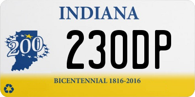 IN license plate 230DP