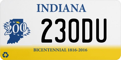 IN license plate 230DU