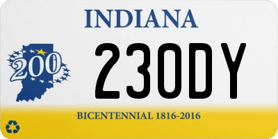 IN license plate 230DY