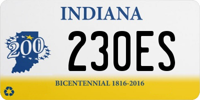 IN license plate 230ES