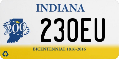 IN license plate 230EU