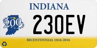 IN license plate 230EV