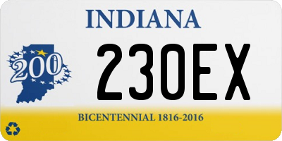 IN license plate 230EX