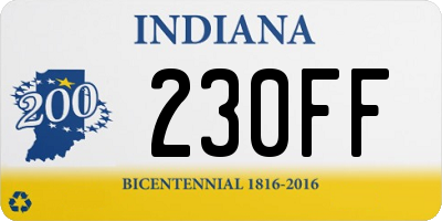 IN license plate 230FF