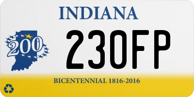 IN license plate 230FP