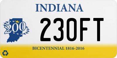 IN license plate 230FT