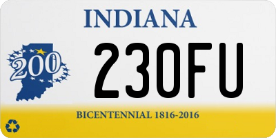 IN license plate 230FU