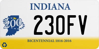 IN license plate 230FV