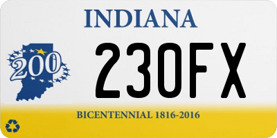 IN license plate 230FX