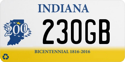 IN license plate 230GB