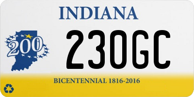 IN license plate 230GC