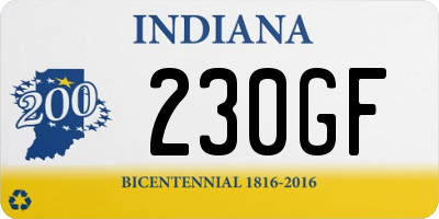 IN license plate 230GF