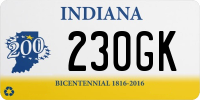 IN license plate 230GK