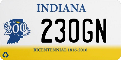 IN license plate 230GN