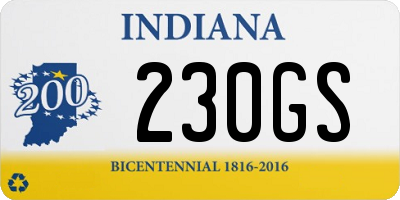 IN license plate 230GS