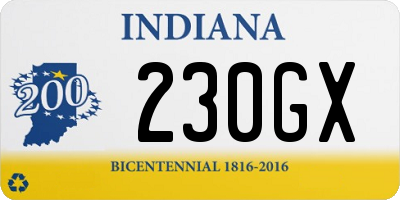 IN license plate 230GX