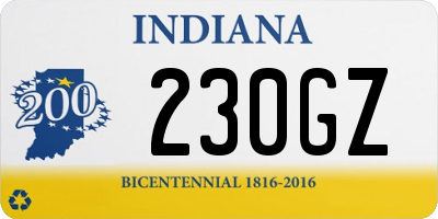 IN license plate 230GZ