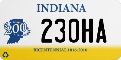 IN license plate 230HA