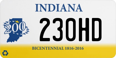 IN license plate 230HD