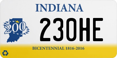 IN license plate 230HE