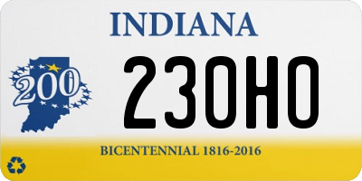 IN license plate 230HO