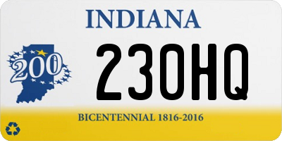 IN license plate 230HQ