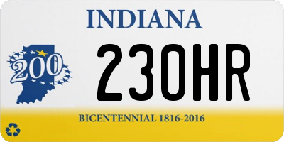 IN license plate 230HR