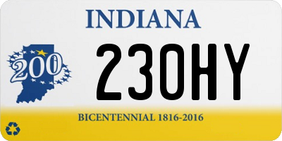 IN license plate 230HY