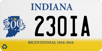 IN license plate 230IA