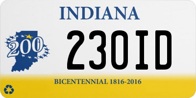 IN license plate 230ID