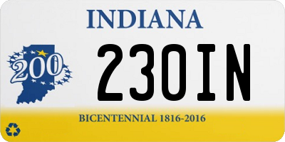 IN license plate 230IN