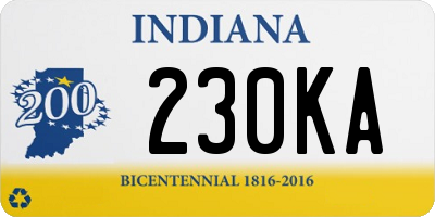 IN license plate 230KA