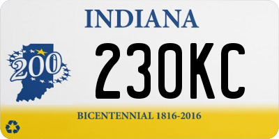 IN license plate 230KC