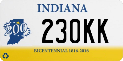 IN license plate 230KK