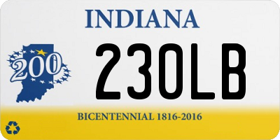 IN license plate 230LB