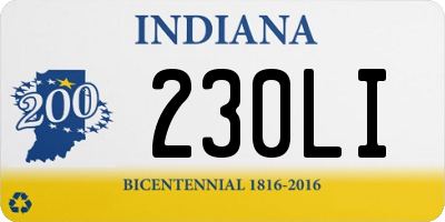 IN license plate 230LI