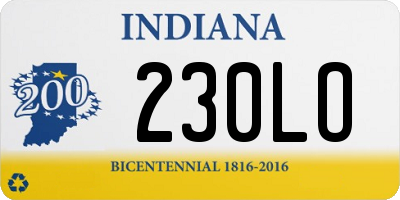 IN license plate 230LO