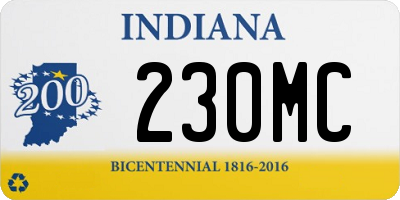 IN license plate 230MC