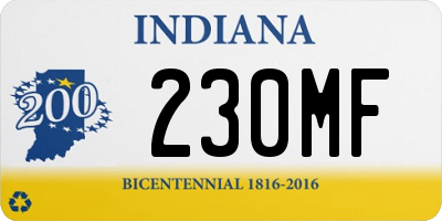 IN license plate 230MF