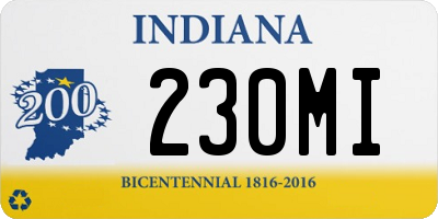 IN license plate 230MI