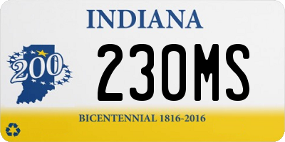 IN license plate 230MS