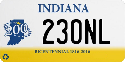 IN license plate 230NL