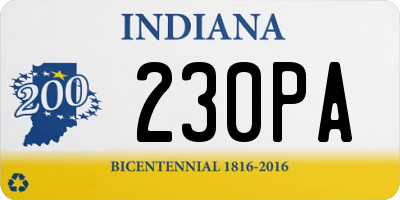 IN license plate 230PA