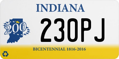 IN license plate 230PJ