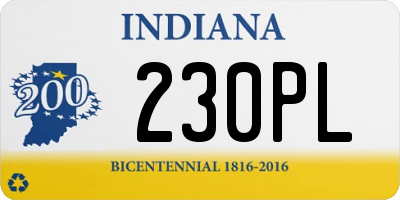 IN license plate 230PL