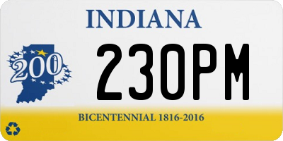 IN license plate 230PM