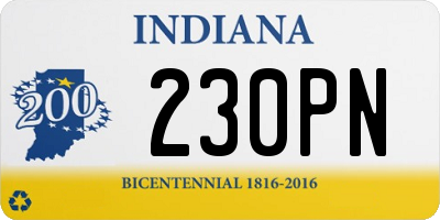 IN license plate 230PN