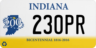 IN license plate 230PR