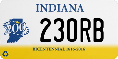 IN license plate 230RB